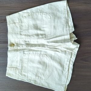 Anthropologie Maeve Cream Shorts Size 28 Linen Blend